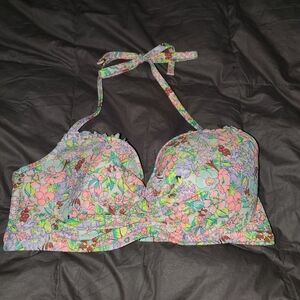 Victoria's secret bright floral bikini top. Like new